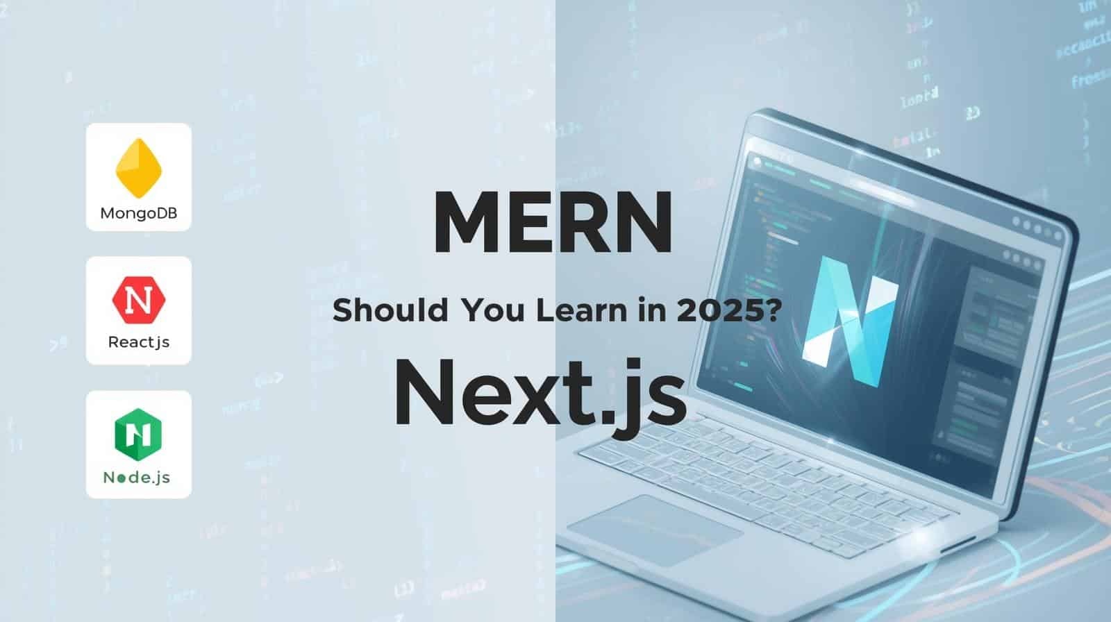 MERN vs Next.js blog thumbnail design for Nepali web developers 2025